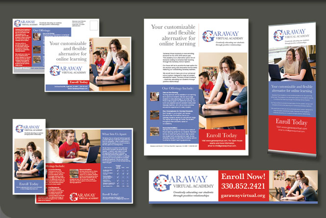 Enrollment marketing campaign material for Garaway Local School's virtual academy.