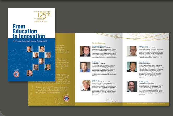 Tri-fold program for the Case Western Reserve University Entrepreneur Symposium 